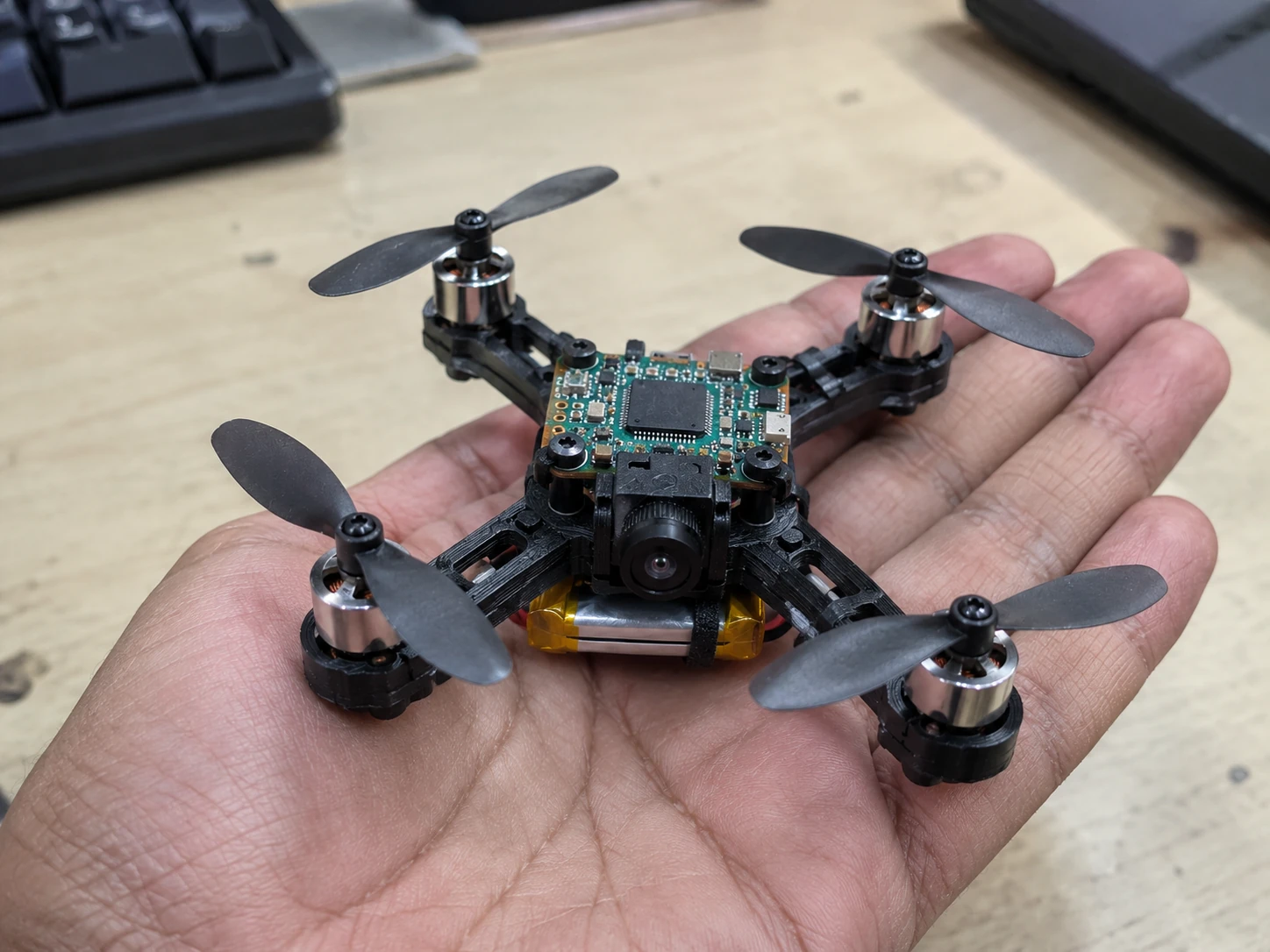 Palm-sized defense drone prototype built by Micronode LLP