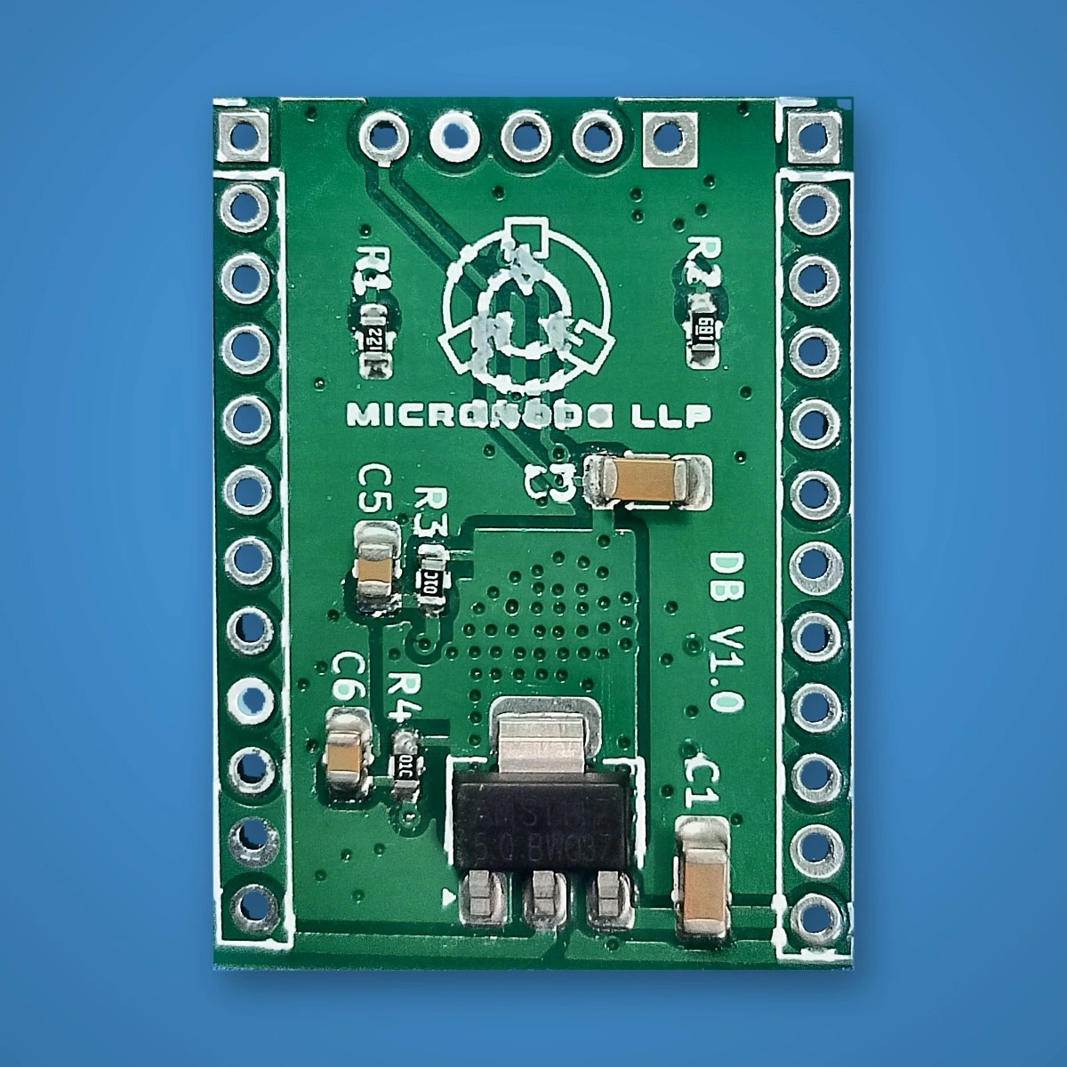 MG51FB9AE Nuvoton 8051 development board, back view