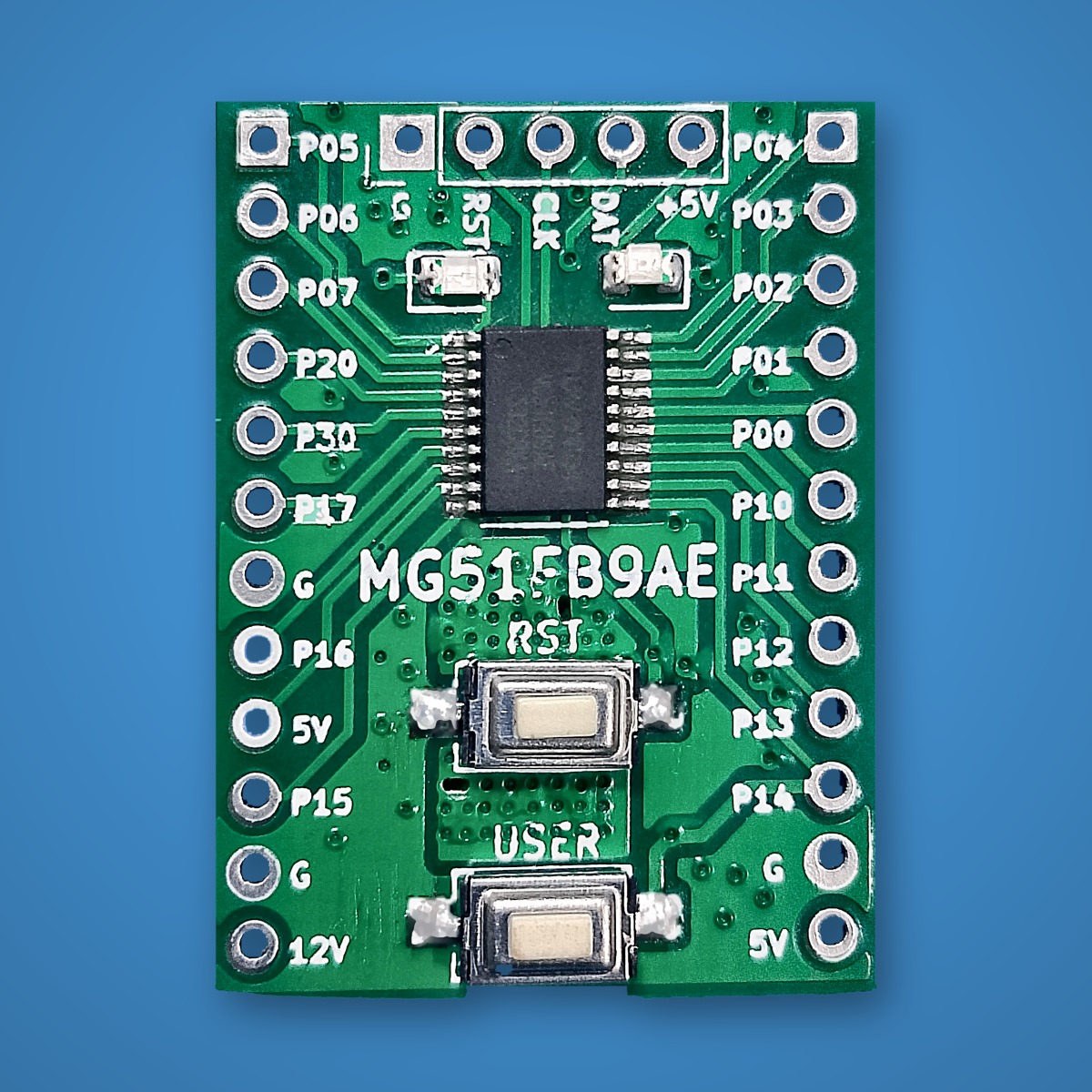 MG51FB9AE Nuvoton 8051 development board in use